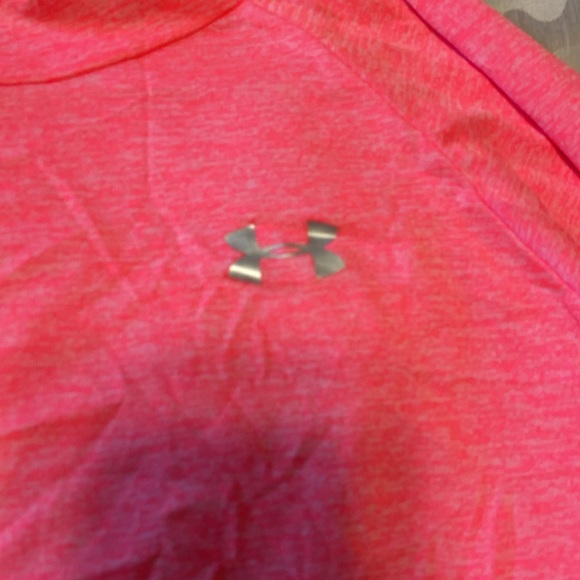 Light weight neon pink Under Armor pink hoodie. - Picture 2 of 5
